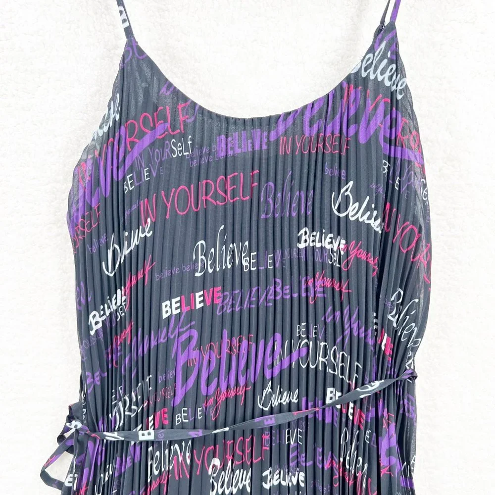 RAMY BROOK Printed Melanie Pleated Mini Dress In Believe Print Size M NEW - Picture 3 of 11